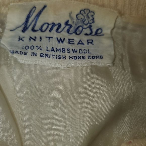 Vintage 1950's Beaded wool Cardigan Sweater S - Picture 4 of 4